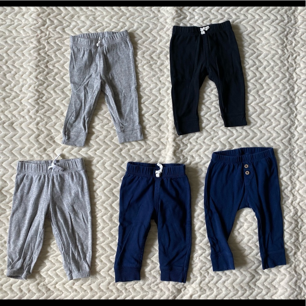 Baby boys lot sweat pants, size 9 month, 5 pairs